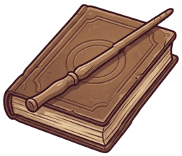 Livro e varinha mágica